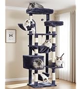 Gitelsnour Cat Tree, Cat Tower for Large Cats with 2 Big Platforms, 2 Baskets, condo and Toys, 63...