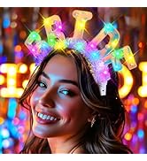JEAIRTS Light Up Bride Headband Glowing BRIDE Letter Hair Band Led Bachelorette Party Hair Access...
