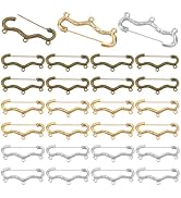 PH PandaHall 30pcs Brooch Pins with 3 Loops, 3 Colors Heavy Duty Brooch Tibetan Style Safety Pins...