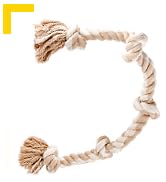 Fida Dog Rope Toys for Large/Medium Aggressive Chewers, Tough Cotton Chew Toy, 3 Feet 5 Knots Ind...