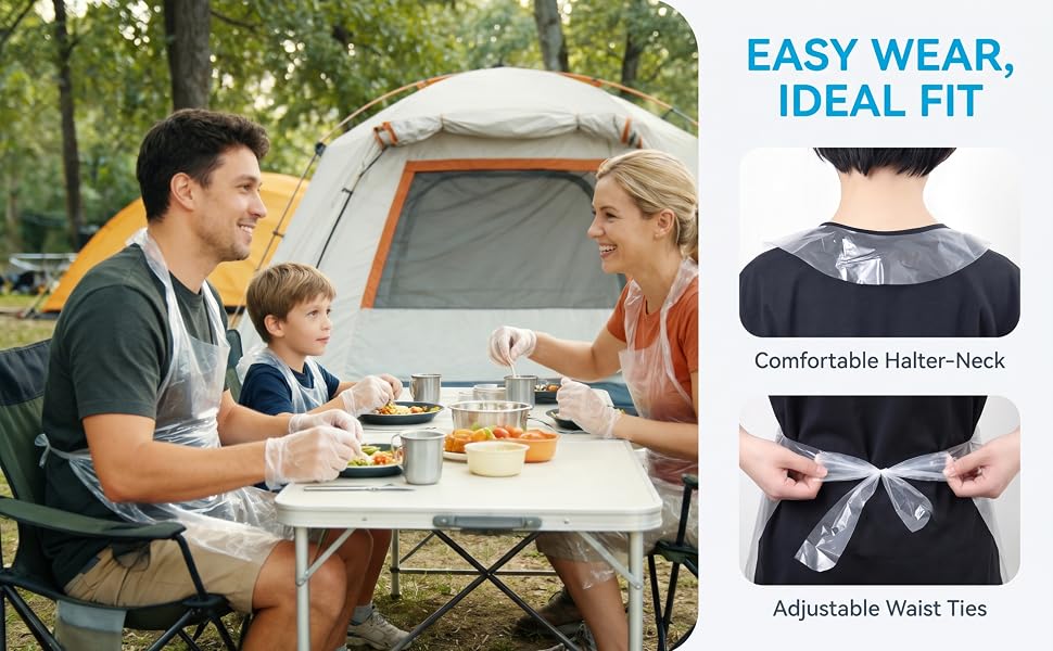 Crystal clear disposable apron waterproof oilproof kitchen baking meal prep clothing guard