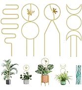 WNJ Indoor Plant Trellis for Climbing Plants, 4 Pack Mini House Plant Support Stake Trellis, 14in...