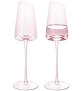 KAMMAK Wine Glasses Set of 2, 7.44 oz Hand Blown Crystal Bordeaux Wine Glasses, Thin Rim & Long S...