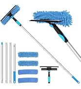 TIMIVO Professional 72” Window Squeegee Cleaning Washing Tool/Kit with Extension Pole, 2 in 1 Squ...