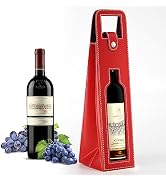RYDDOY Wine Gift Bag, Reusable Leather Wine Tote Carrier, Single Bottle Champagne Beer Gift Bags ...