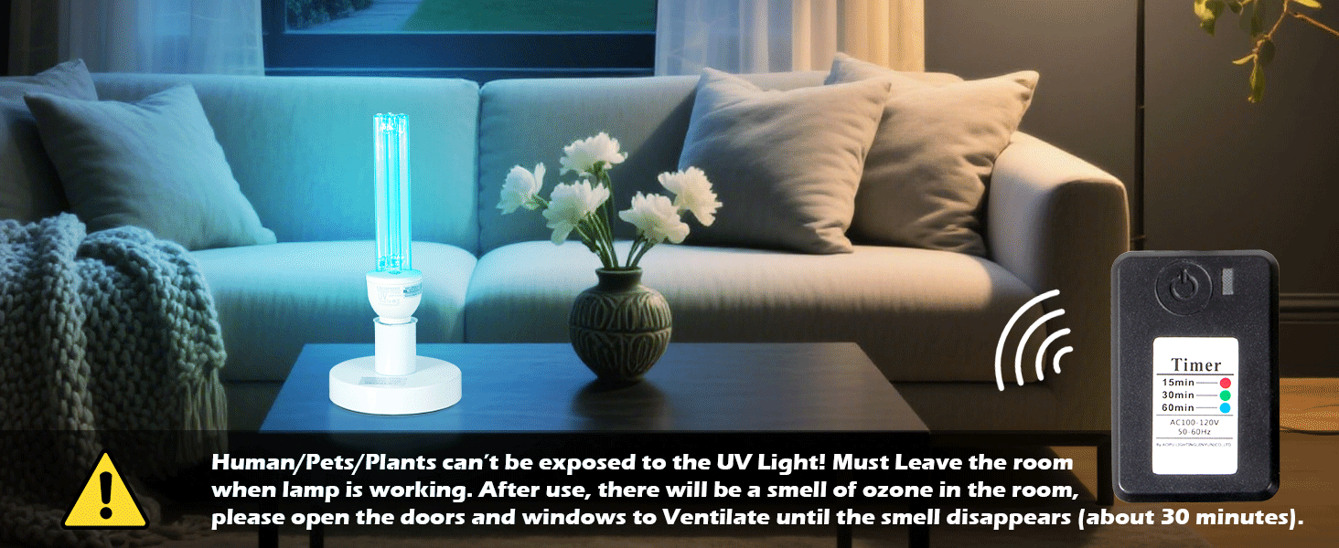 Please leave the area while the lamp is in operation