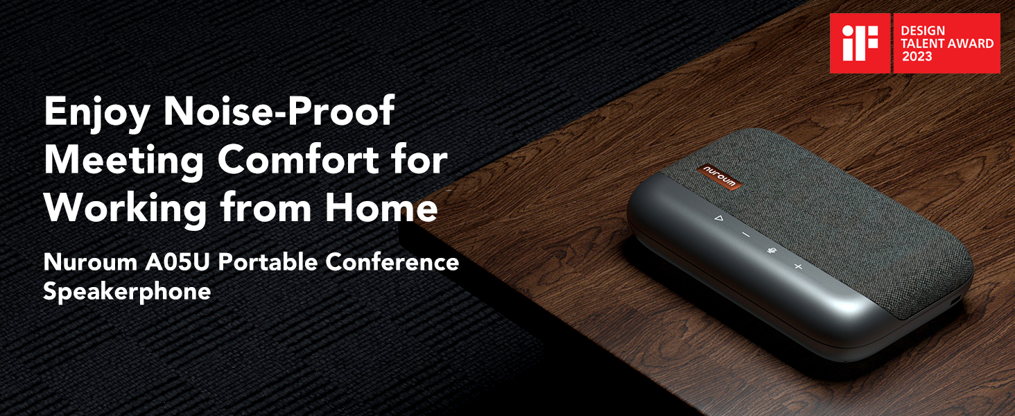 A05U USB Conference Speaker and Microphone, Wired Speakerphone, 360° Noise Cancelling Voice Pickup