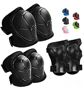 Wemfg Kids Protective Gear Set Knee Pads for Kids 3-14 Years Toddler Knee and Elbow Pads with Wri...