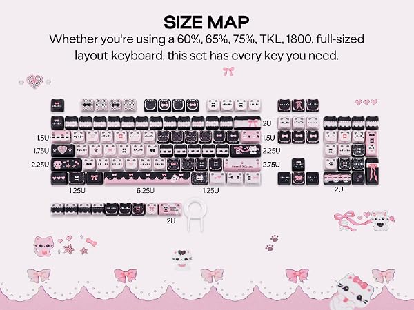 Meow Bow Keycaps