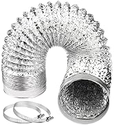Omont Dryer Vent Hose 4 Inch 5FT Flexible Dryer Ducting Tube Air Duct Aluminum Insulated Flex Hos...