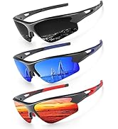 KALIYADI Sports Sunglasses for Men, Polarized Sun Glasses for Men Women Youth Baseball Softball w...
