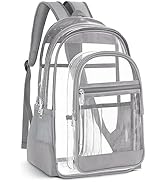 KIMNERPU Clear Backpack, Heavy Duty PVC Transparent Backpack with Reinforced Straps, See Through ...