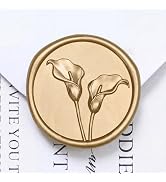 UNIQOOO Wax Seal Stickers - 3D Calla Lily Floral Wedding Invitation Envelope Seal Stickers, 50 Pc...