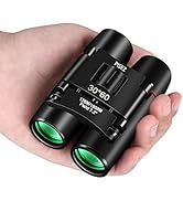 PISEZ 30X60 Compact Binoculars for Adults and Kids,Lightweight Foldable Easy Focus Small Binocula...