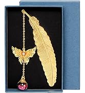 UpUDo Feather Metal Bookmarks Gifts for Birthday Christmas Valentine's Day Writers Teachers Frien...
