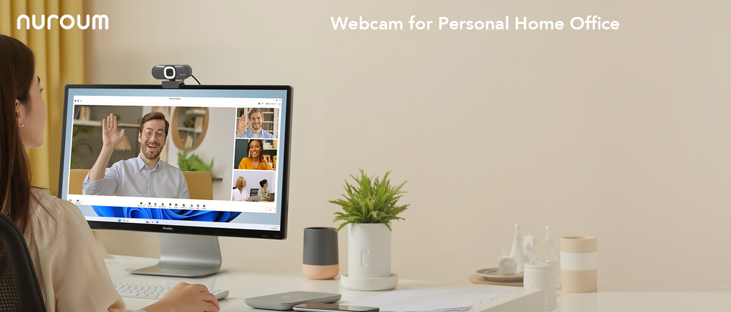 webcam with microphone for pc/laptop/teams