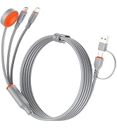 Travel Essentials 3 in 2 Multi Charging 100W Cable USB A/C to Dual USB C/for Apple Watch Charging...