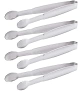 HINMAY Mini Serving Tongs 5-Inch Stainless Steel Small Appetizer Tongs, Set of 4