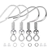 XIANNVIX 900Pcs Hypoallergenic Earring Hooks, Silver & Black Earring Making Kit, Earring Kit with...