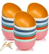 WRINGKIT 24 Pack Cereal Bowl, Unbreakable Wheat Straw Bowls, 26 Oz Soup and Salad Bowl, Lightweig...