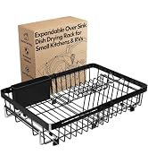 MAJALiS Dish Drying Rack Over The Sink with Utensil Holder | Expandable Stainless Steel Dish Drai...