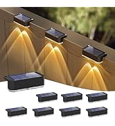 Peasur Solar Fence Lights Outdoor 8 Pack, Deck Light Solar Powered, Waterproof LED Step Lights fo...