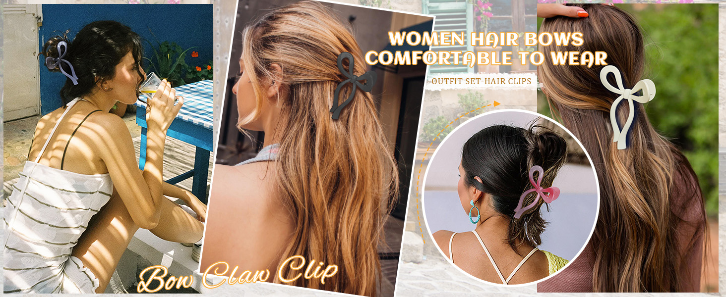 Bow Claw Clip Large Hair Clips Strong Hold Bow Hair Clip Nonslip Hair Bows for Women Hair Barrettes