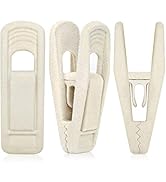 TOFIIGREM Beige Velvet Hangers Clips (50-Pack), Non-Slip Velvet Skirt Hanger Clips for Ivory/Beig...