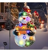 Lighted Christmas Garden Flag 22x13, 8 Modes Double Sided Solar Christmas Decorations Outdoor LED...