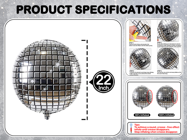 silver disco balloons