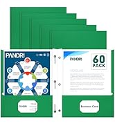 Two Pocket Folders, PANDRI 60 Pack Two Pocket Folders with Prongs, 3 Prong Folders Designed for O...