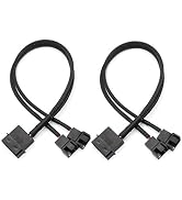 Molex to 2 x 3 Pin or 4 Pin Computer PC Case Fan Power Y-Splitter Adapter Cable, 10 inch