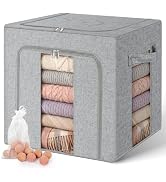 Cirhy Cashmere Sweater Storage Bag with Cedar Balls & Steel Frame, 50L,Grey | Breathable Fabric, ...