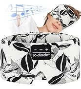 LC-dolida Sleep Mask with Bluetooth Headphones, Extra Large Silk Eye Mask for Sleeping Side Day S...