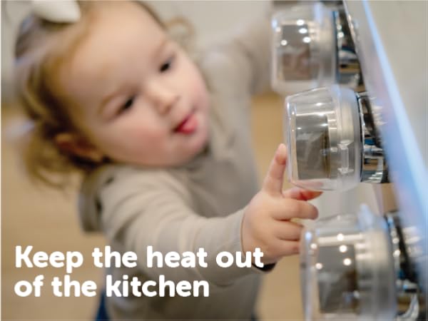 Joolbaby stove knob cover protecting child from stove