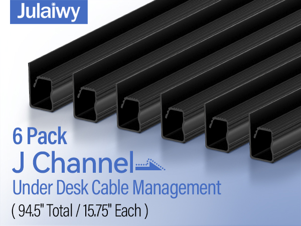 6 Pack Under Desk Cable Management Kit Easy Install Self-Adhesive Cable Organizer for Home & Office
