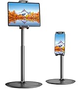 Tablet iPad Stand Holder, SAIJI Adjustable Phone Stand, 360 Degree Rotating, Aluminum Alloy Cradl...