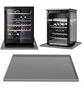 Mini Fridge Silicone Mat with Raised Edges 19.7"x19.7"x0.4" Silicone Mat for Mini Fridge Non-Slip...