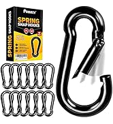 PAMAZY 12Pcs 2In Spring Snap Hooks, Carabiner Clip, Heavy Duty Rope Connector, Quick Link Carabin...