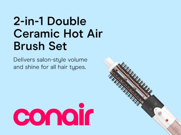 2-in-1 Double Ceramic Hot Air Brush Set