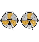 Fanqiebros 2PCS 4580 CFM 18 inch High Velocity Wall Mounted Fan, 3-Speed Metal Fan with Sealed Mo...