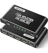 Movcle HDMI Splitter 1 in 4 Out, 4K HDMI Splitter for Dual Monitors/Mirror, Supports 4Kx2K@30Hz 3...