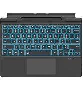 MoKo Keyboard for Surface Pro 11/10/9/8/X, 7 Color Backlight Keyboard for Surface Pro 11 2024, Wi...