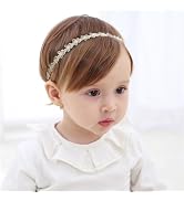 Baby Girl Super Elastic Headband - 1Pcs White Cotton Lace Toddler Hair Band Christening Headband ...