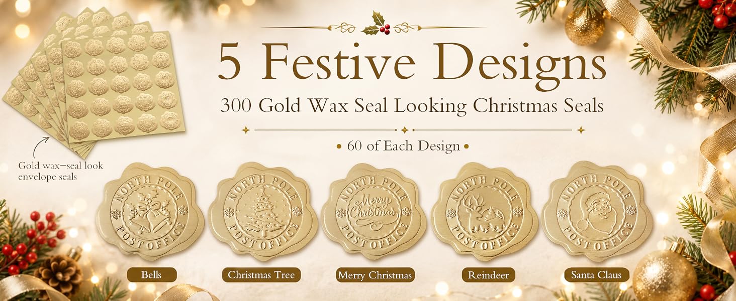 gold Christmas seal
