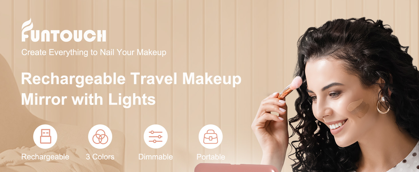 Travel Makeup Mirror with Lights