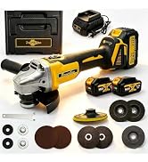 Rhovixstar Cordless Angle Grinder 3/8"-16-21V Brushless Motor Battery Grinder Kit, Power Cut Off ...