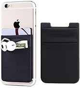Fulgamo 2Pack Adhesive Phone Pocket,Cell Phone Stick On Card Wallet Sleeve,Credit Cards/ID Card H...