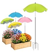 Cosweet 5 Prong Base Plant Umbrellas for Outdoor Plants with Adjustable Angle - 26" UV-Resistant ...