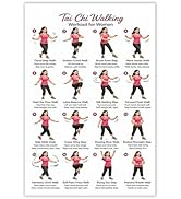 Daily Partner Tai Chi Walking Chart for Seniors, Printable Poster Featuring Step-by-Step Poses, W...